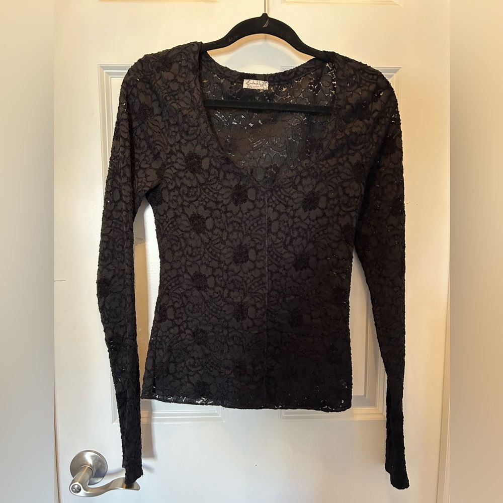 Free People long sleeve lace top